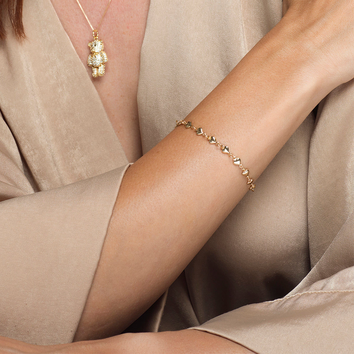 Cindy Hearts Bracelet – Gold